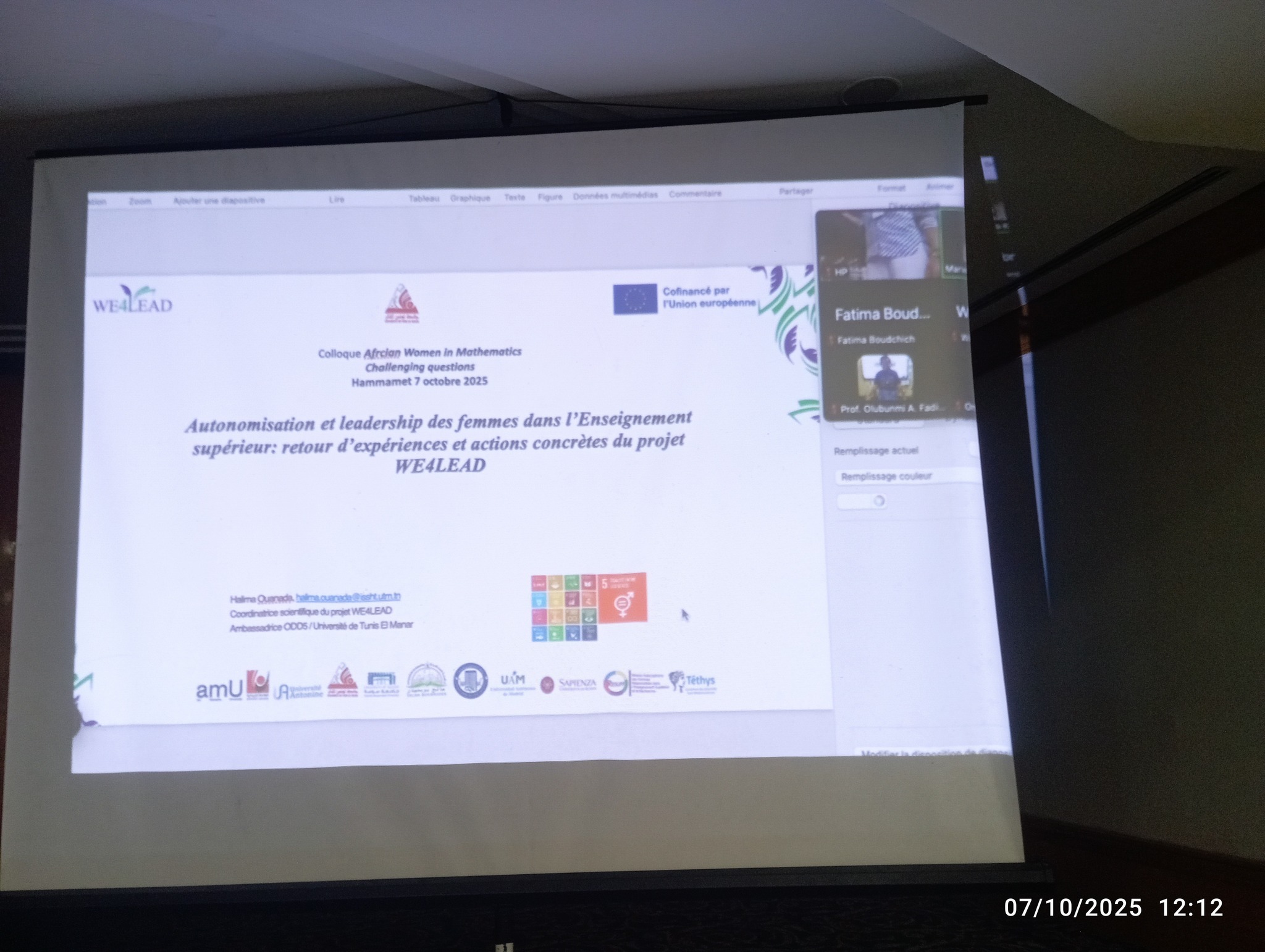 Presentation slide on women leadership and empowerment in higher education - WE4LEAD project